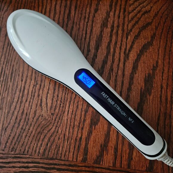 Fast Hair Straightener Brush Heats up to 450 Degrees Shows Temp in C or F - Picture 8 of 10